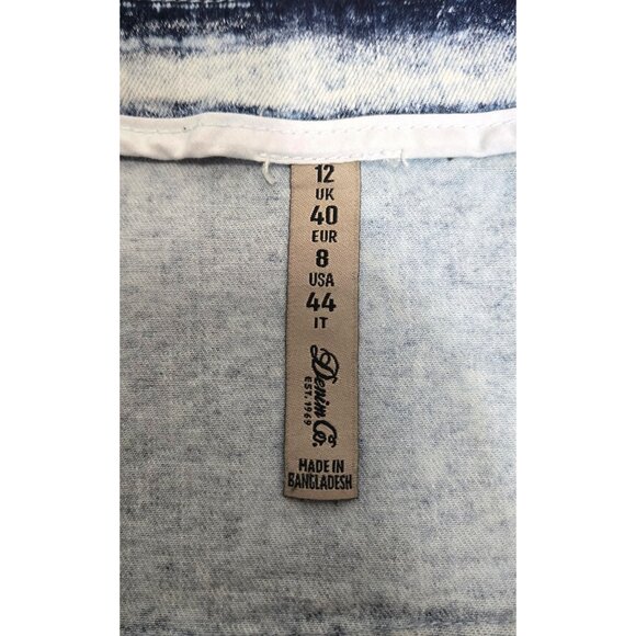 ๐ Denim Co. Zip-Front Acid Wash Denim Mini Dress โ Size 8 US โ EUC - Picture 6 of 10